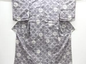 蜀江に花模様織り出し手織り紬着物